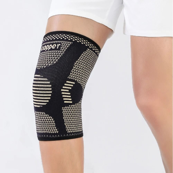 Copper Infused Knee Compression Sleeve For Arthritis Support And Sports Pain Relief 2 Piece brown 2xl