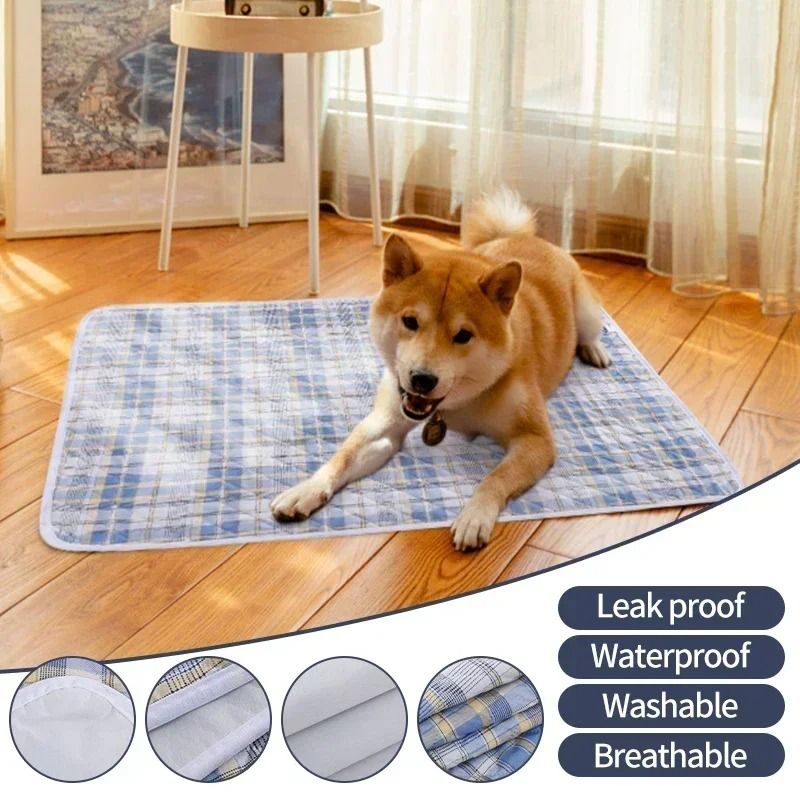 Reusable Dog Pee Pad High Performance Washable Training Mat & Ultra Absorbent Protective Mattress blue green m
