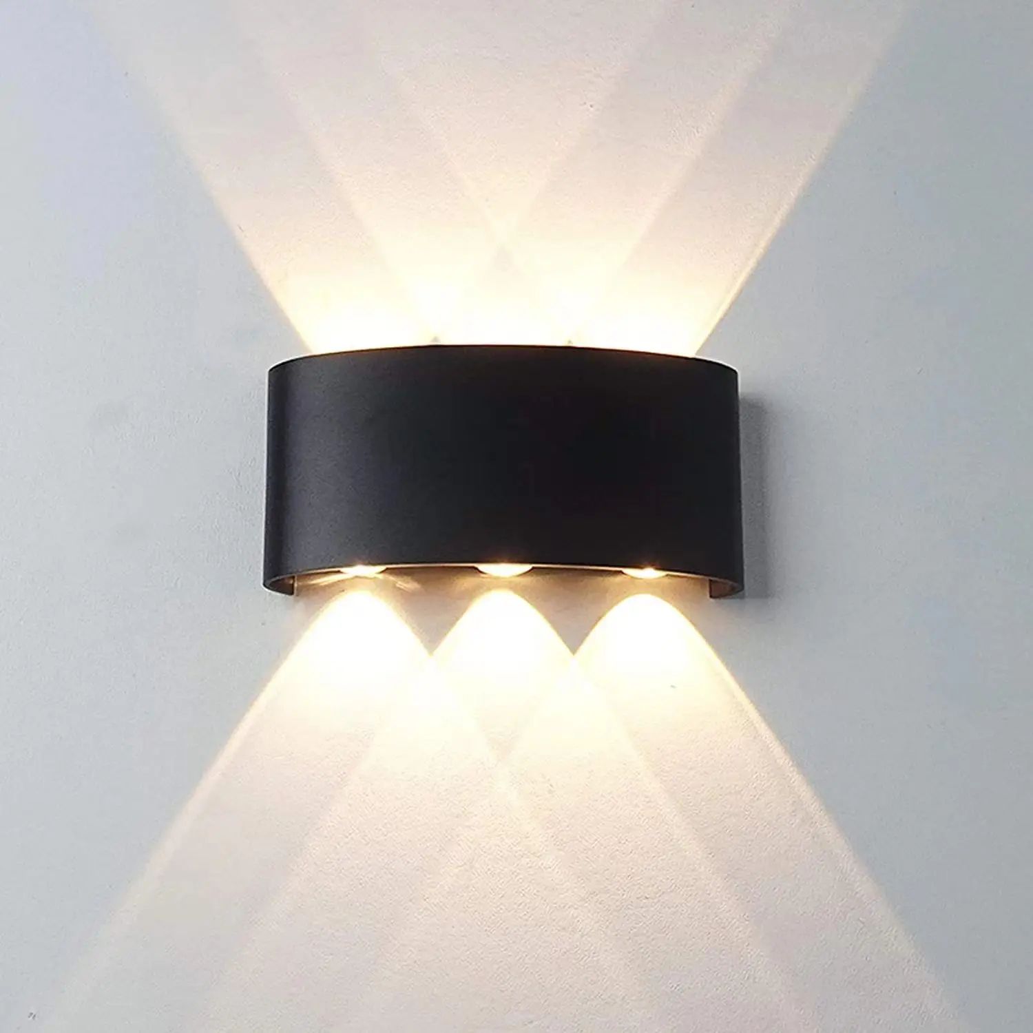 Modern LED Up Down Wall Sconce Waterproof Indoor Outdoor Accent Light 2w Black warm White (2700 3500k) no Waterproof
