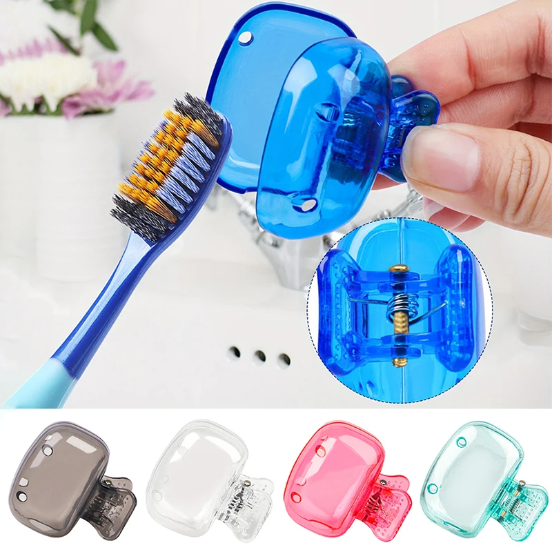 Travel Toothbrush Head Cover Protector Case Portable Toothbrush Clip For Household & Travel green