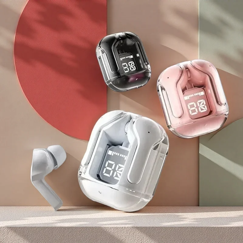 Transparent Wireless Bluetooth Headset Sound Wireless Earphones white