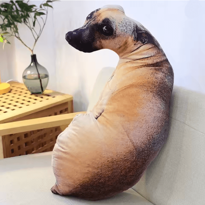 3D Lifelike Dog Head Throw Pillow Cute Animal Cushion Decor 50cm B