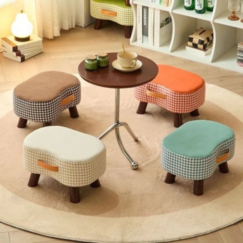 Multi Functional Simple Small Stool, Soft Bag Pedal Stool, Living Room & Coffee Table light Green
