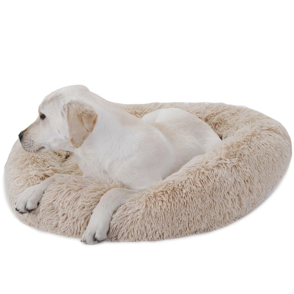 Relaxing Flexible Diameter Dog Bed, Cozy Fluffy Warming Pet Bed, Soft Faux Fur For Head And Neck Support Relaxing Flexible Diameter Dog Bed, Cozy Fluffy Warming Pet Bed, Soft Faux Fur For Head And Neck Support