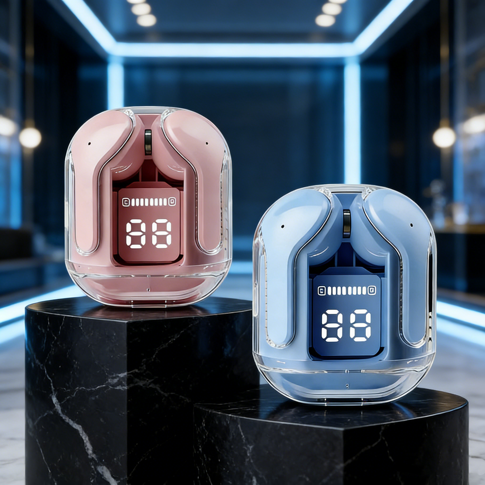 Transparent TWS Wireless Bluetooth Headphones HIFI Sound Premium Audio Experience green