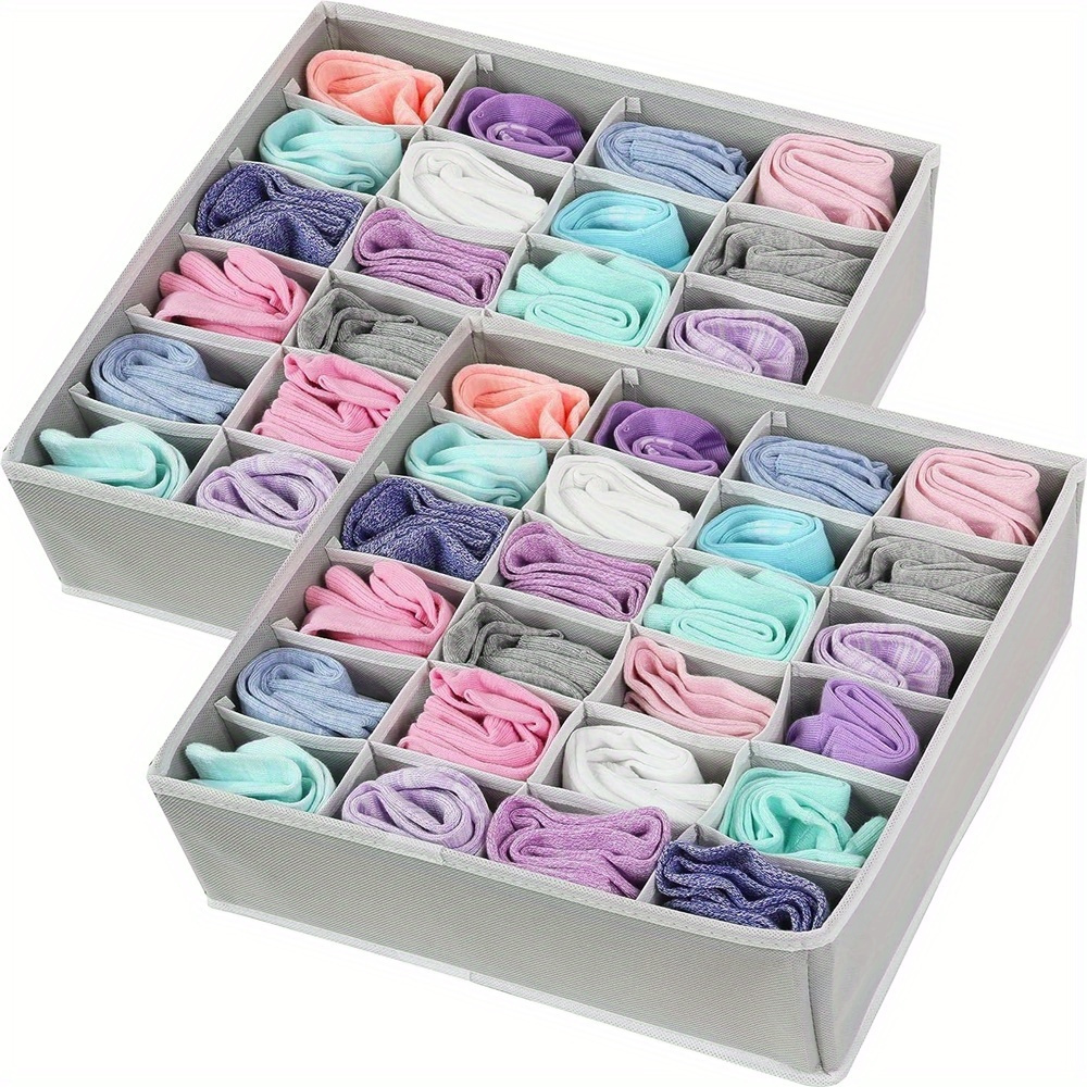 Underwear Storage Boxes, Collapsible Sock Drawer Organizer For Women Closet Cabinet Storage gray