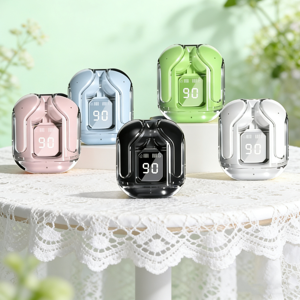 Wireless Mini Earbuds With LED Power Display TWS Bluetooth Stereo Headset pink