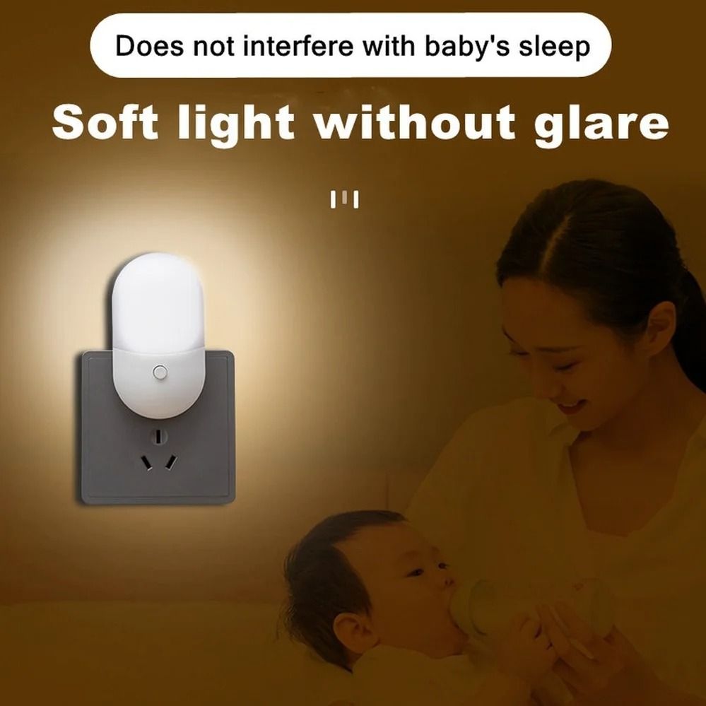 Cute LED Night Light Compact Plug In Bedside Lamp blue