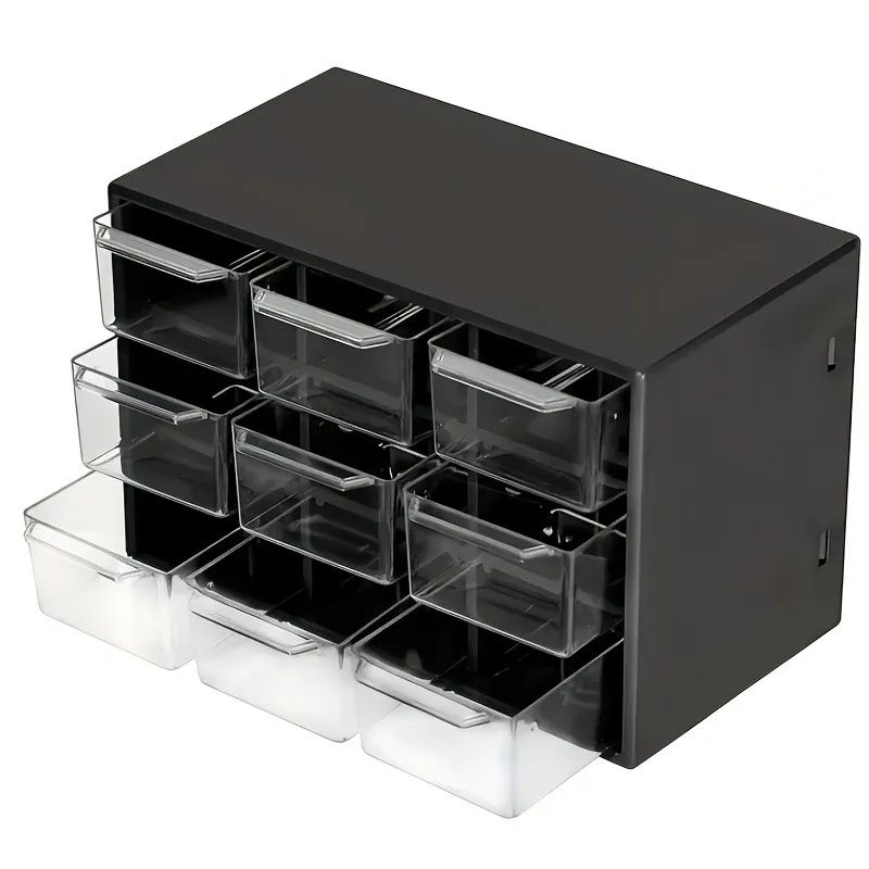 Dustproof Multi Grid Desktop Drawer Organizer Box Portable Jewelry & Cosmetics Storage Case white