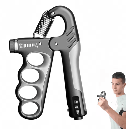 5100KG Adjustable Hand Gripper Wrist And Forearm Strengthener With Grip Dynamometer gray