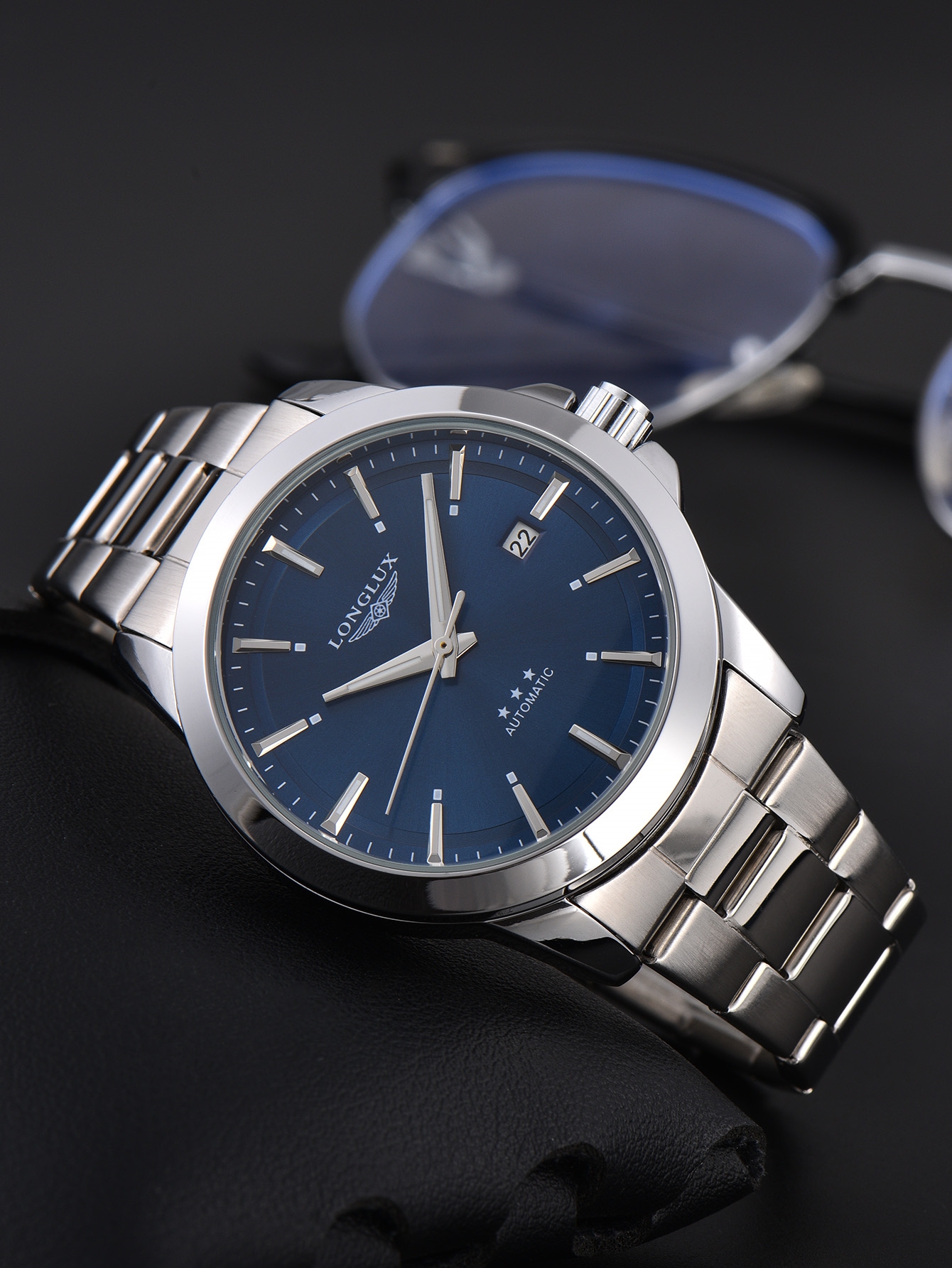 Men's Automatic Business Watch Waterproof Stainless Steel Luminous Mechanical Watch white