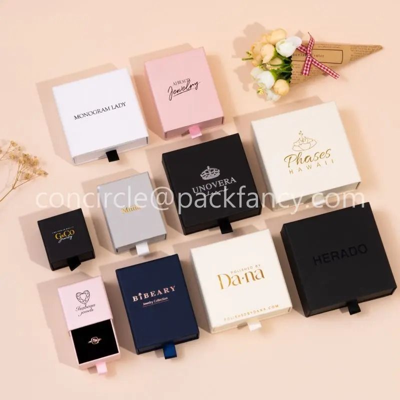 Custom Pink Paper Jewelry Boxes High Performance Gift Packaging With Logo For Earrings, Necklaces & Rings (100pcs lot) blue Add Logo 5 X 5 X 3.5 Cm