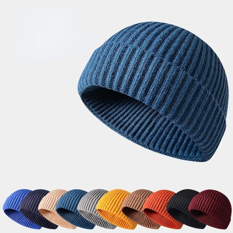 Unisex Premium Knit Hip Hop Winter Beanie blue