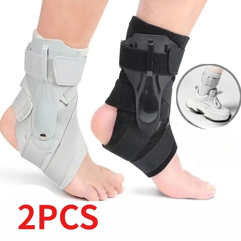 StabiliStep Ankle Brace With Side Stabilizers Adjustable Sprain Support & Tendonitis Recovery Splint gray Generic xl