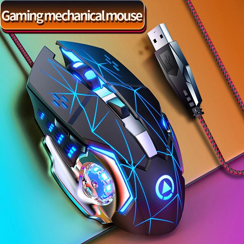 G15 RGB Wired Gaming Mouse Silent Click USB Optical Mouse For PC & Laptop white Button Mute