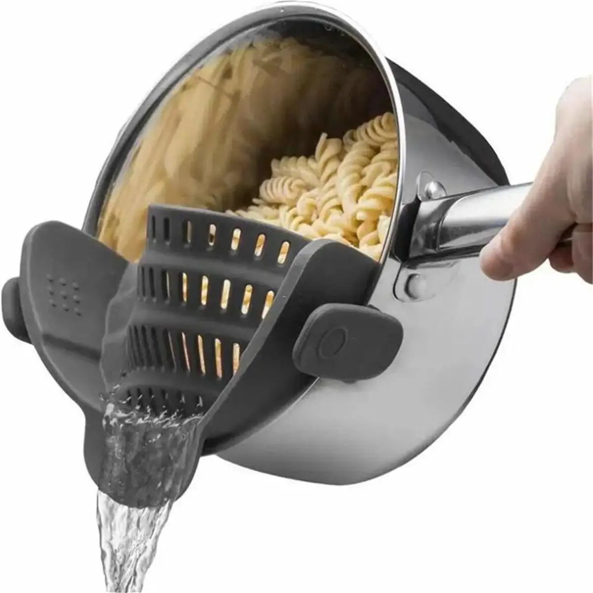 SnapDrain Adjustable Clip On Pot Strainer Universal Kitchen Colander For Pots & Pans purple