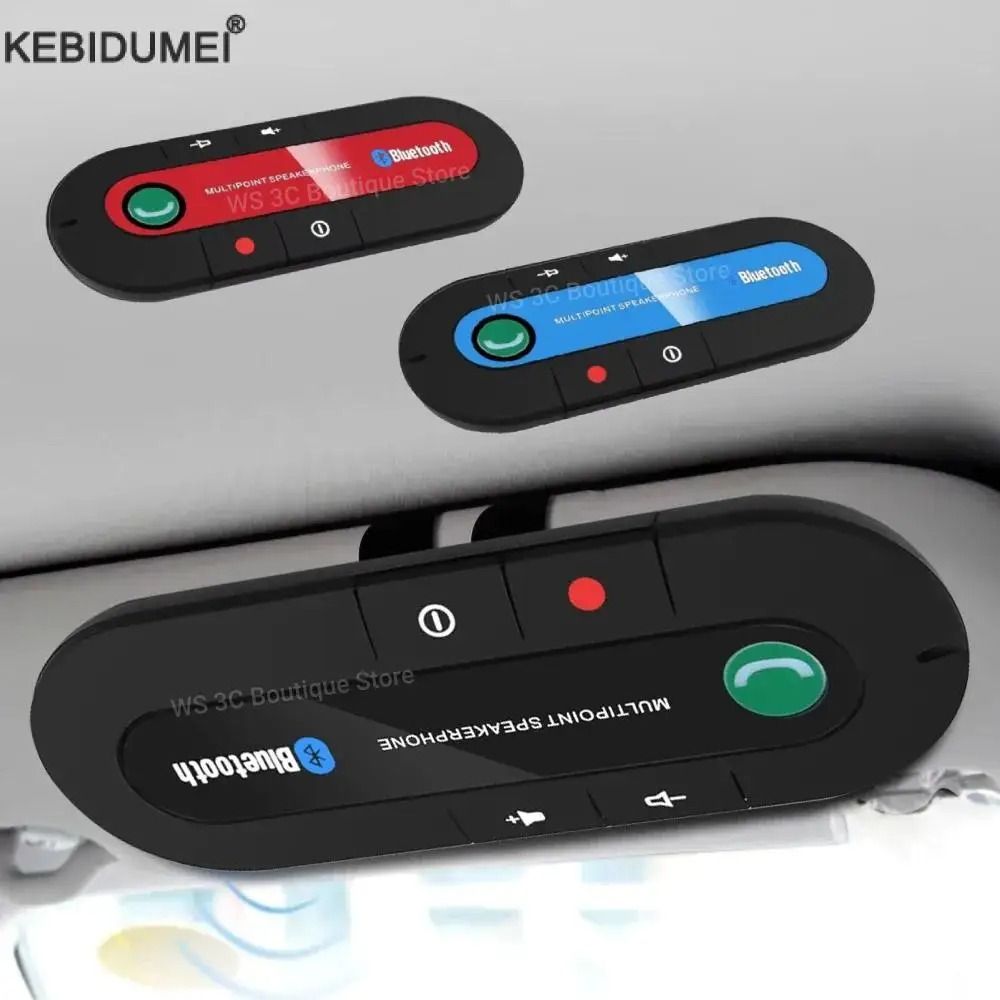 Wireless Bluetooth Car Speaker Handsfree Sun Visor Speakerphone red