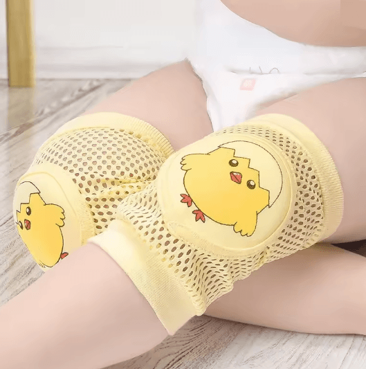 2 Pack Baby Knee Pads Breathable Anti Slip Knee Pads For Crawling Toddlers blue And Yellow