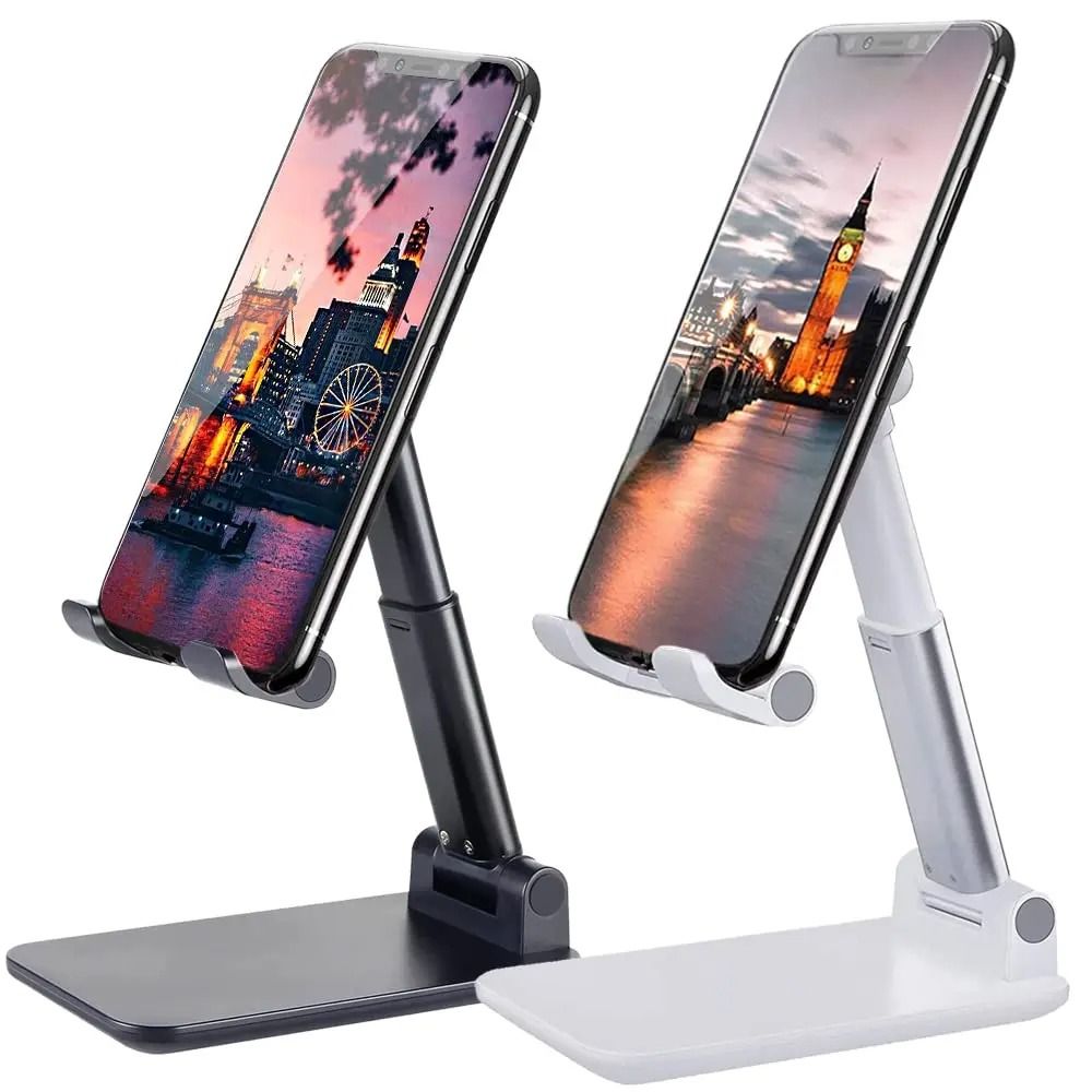 Adjustable Desktop Phone Stand Foldable & Portable Universal Mount black
