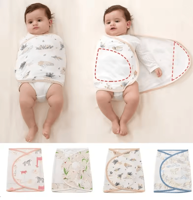 CalmNest Anti Startle Baby Swaddle Wrap Cotton Muslin Blanket a 35x80cm