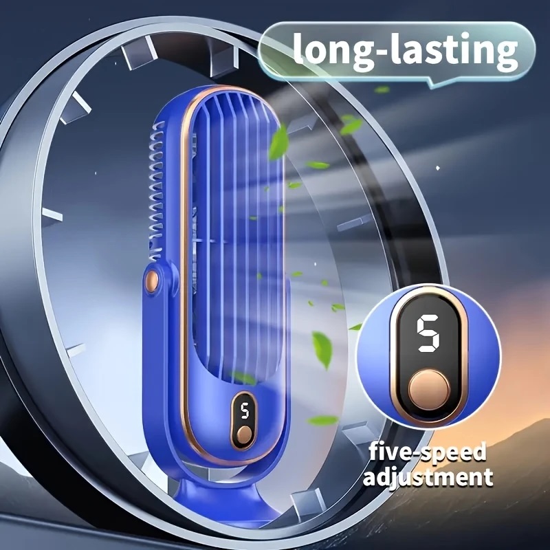 Dual Motor Household Small Air Cooler, Portable Air Conditioning Fan, 5 speed 720 Surround Cooling Fan blue