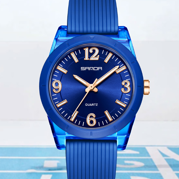 Transparent Children's Quartz Watch Waterproof, Night Light Feature, And Durable For Leisure & Student Use red