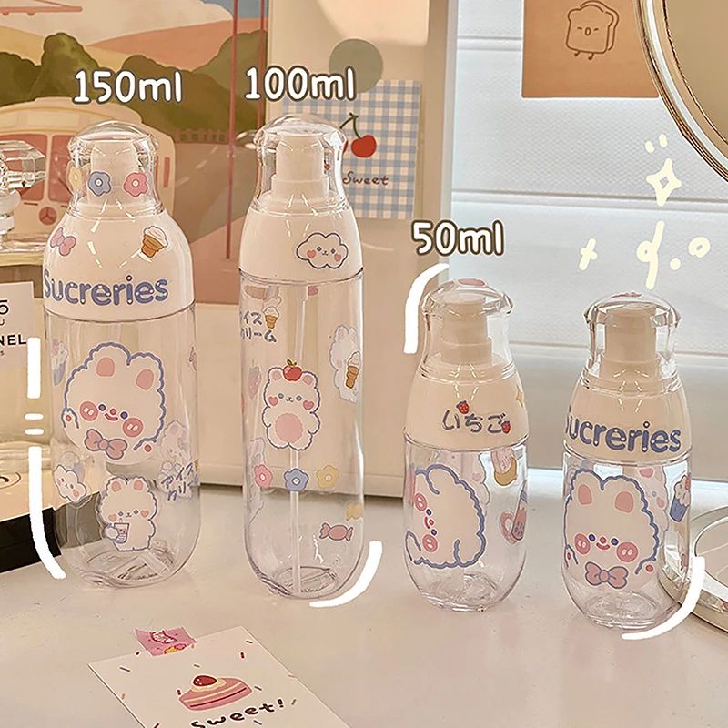 Travel Press Pump Dispenser Bottle Leakproof Portable Lotion & Makeup Remover Container d