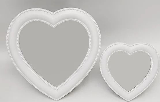 Elegant Heart Shaped Silhouette Vanity Mirror white