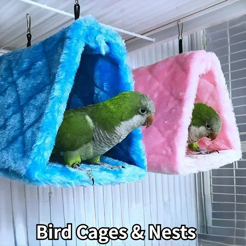 Pet Bird Parrot Hammock Tent Cozy Bed For Birds, Parrot Cage Hanging Cave, Perfect For Sleeping And Nesting gray
