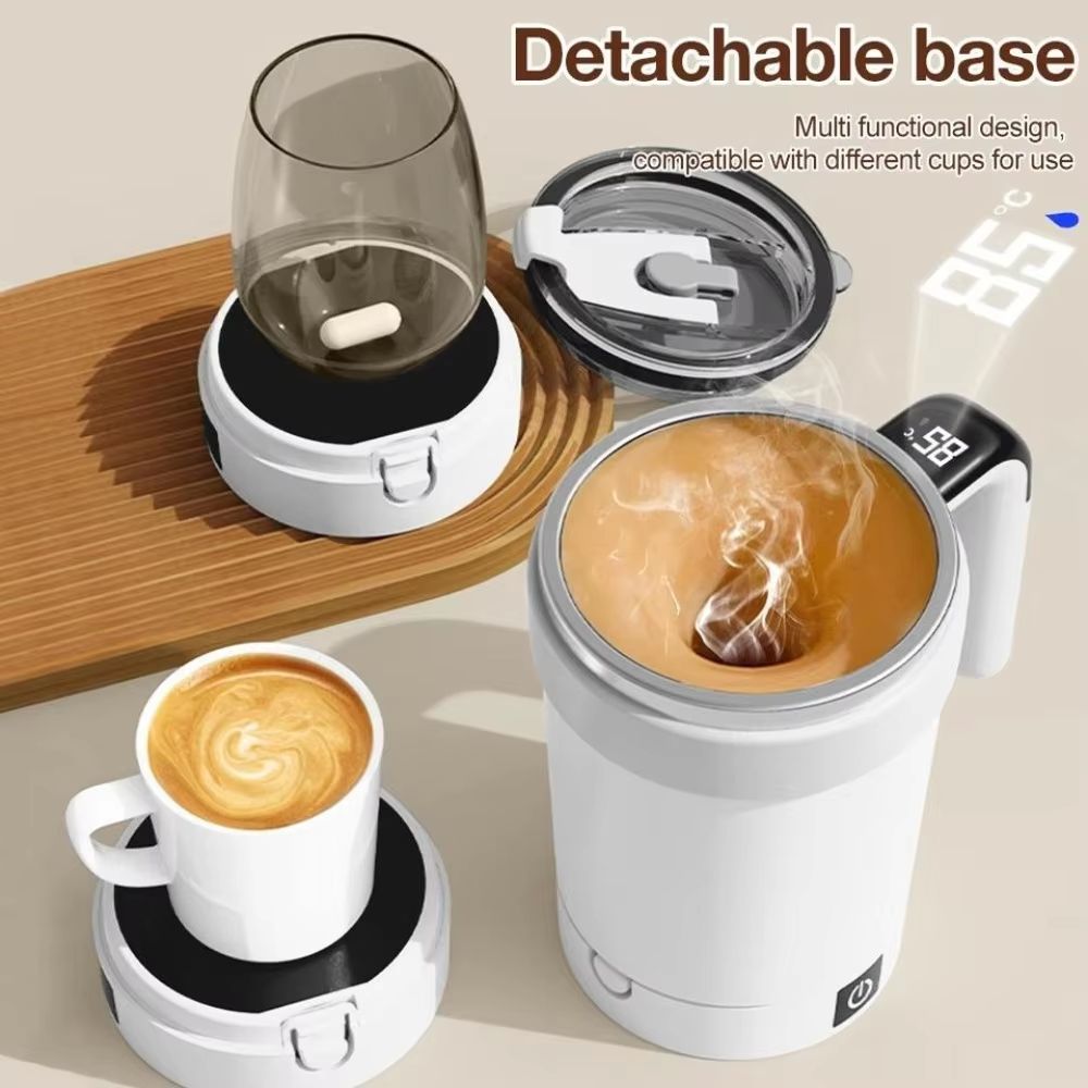 Rechargeable Self Stirring Mug Magnetic Mixing Cup Stainless Steel Coffee Tumbler purple
