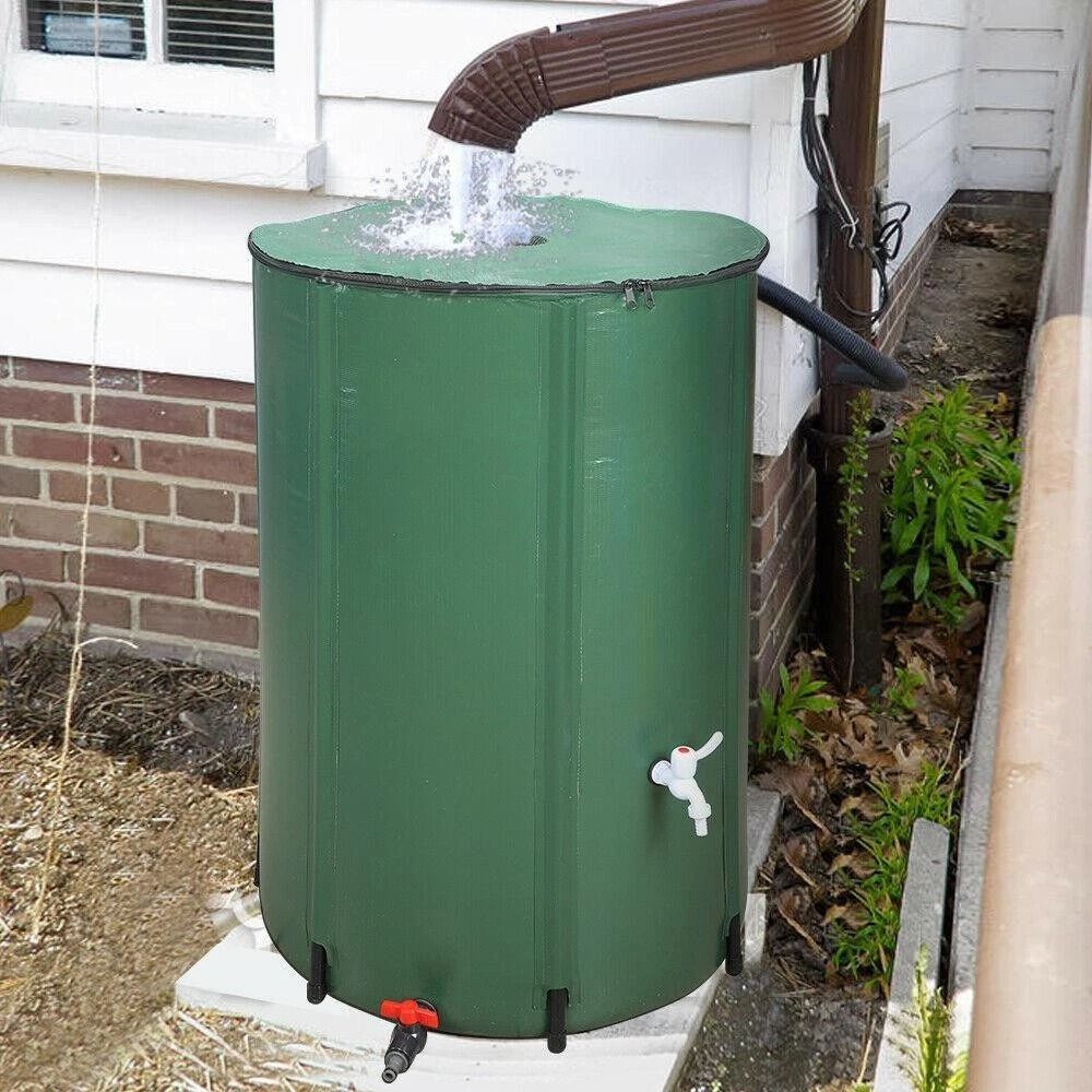 Folding Portable Water Collection, 100 Gallon Rain Barrel, Green Garden Collector Folding Portable Water Collection, 100 Gallon Rain Barrel, Green Garden Collector