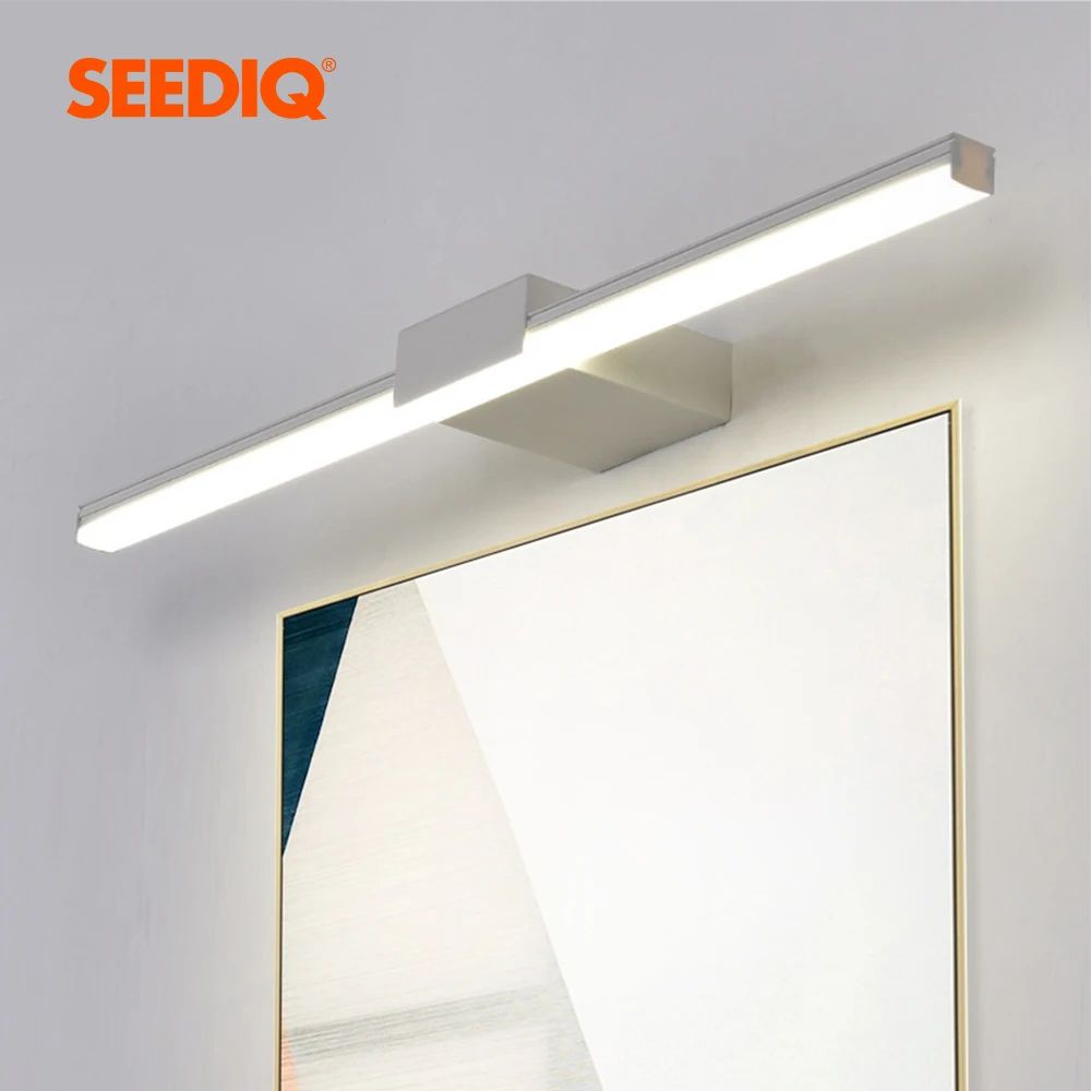 Modern Aluminum Bathroom Mirror Light Sleek LED Vanity Light Wall Sconce (Black White) white warm White (2700 3500k) 40cm