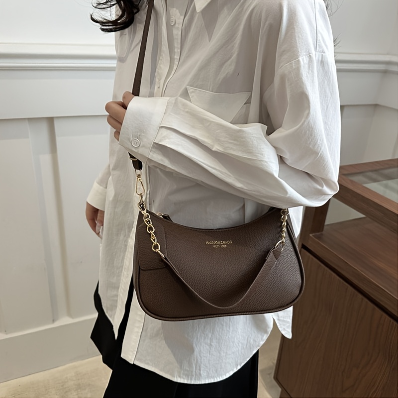 Elegant Womens Shoulder Bag With Adjustable Strap Stylish Crossbody Handbag coffee