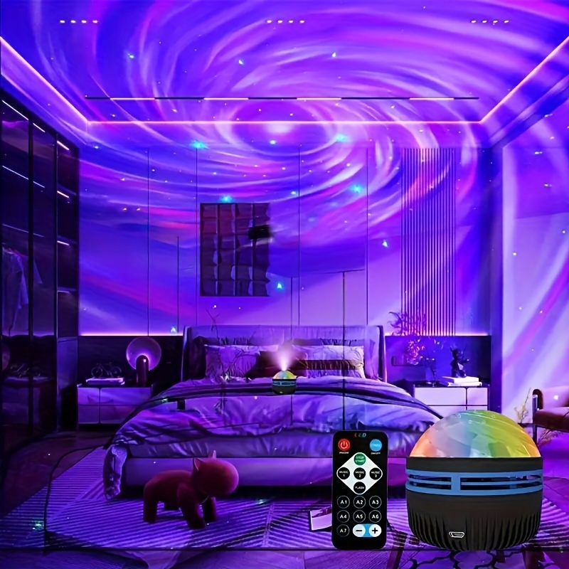LED Star Galaxy Projector Lamp With Remote Control USB Auto Rotating Magic Ball, Moon Light & Colorful Starry Sky water Ripple