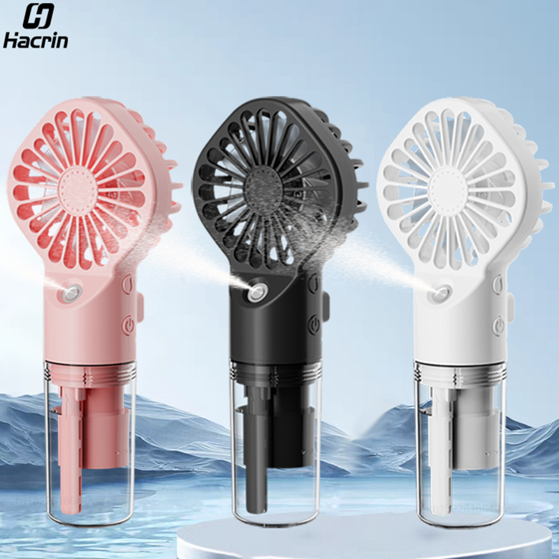 Mini Handheld Mist Fan With Humidifier, Portable USB Rechargeable Fan, Water Spray Handheld Fan For Personal Cooling pink
