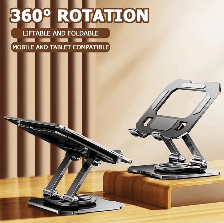 360 Degree Rotatable Adjustable Tablet Stand Foldable Desktop Holder For 4.7 To 12 Inch Devices silver 2