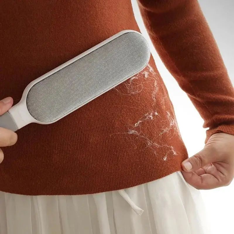 Double Sided Pet Hair Remover Brush Reusable Electrostatic Lint Cleaner For Furniture & Clothes gray