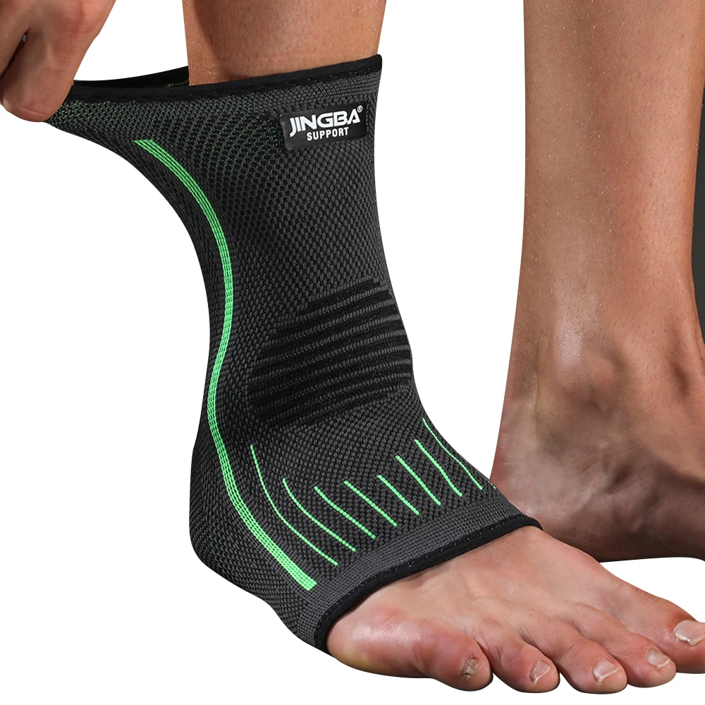 Elastic Ankle Support Brace, Breathable Compression Sleeve For Stability green m