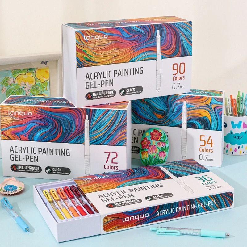Acrylic Painting Gel Pen Set Retractable 0.7 Mm Tip For Handbook Art, Graffiti, And Student Design 36 Colors