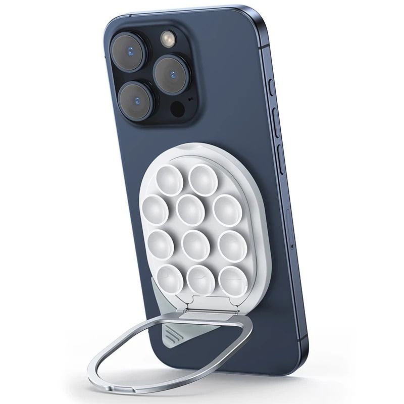 Suction Cup Magnetic Phone Mount Strong Magnetic Holder With Integrated Pull Ring black