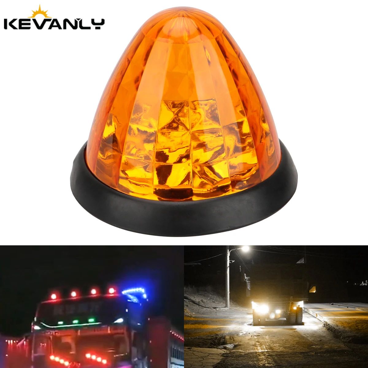 Big Watermelon 24V LED Side Marker Light Truck Clearance & Trailer Warning Lamp (Always On + Flashing) red