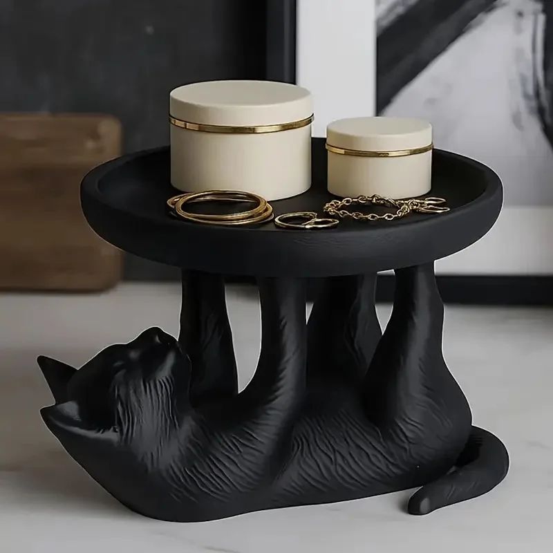 3D Printed Cat Jewelry Tray Cute Decorative Organizer For Rings & Accessories white