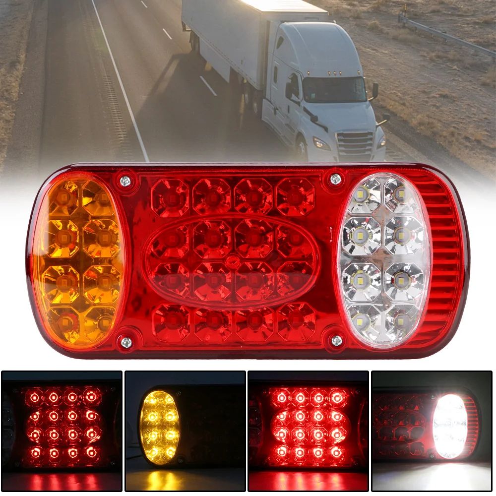 Heavy Duty LED Trailer Tail Light Kit 12V 24V Waterproof Truck Brake & Turn Signal Lights Heavy Duty LED Trailer Tail Light Kit 12V 24V Waterproof Truck Brake & Turn Signal Lights