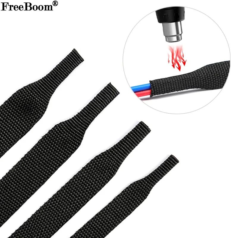 PET Braided Expandable Cable Sleeving Heat Shrinkable Wire Wrap Protector (250 Mm) 3.28ft 1.18in