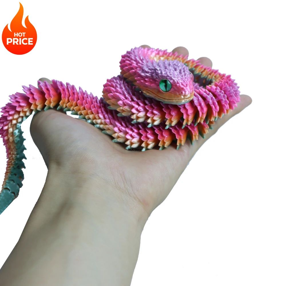 3D Printed Articulated Snake Egg Flexible Fidget Toy & Unique Home Decor Figure 6