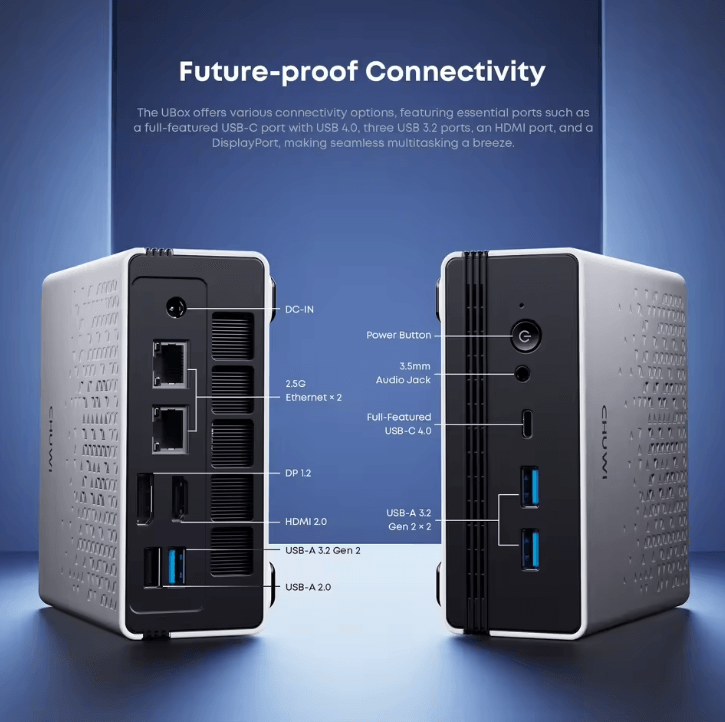 CHUWI UBox Mini PC Ryzen 6600H 7430U, 16GB RAM, 512GB SSD, Windows 11, 4K WiFi 6 Desktop uk Plug