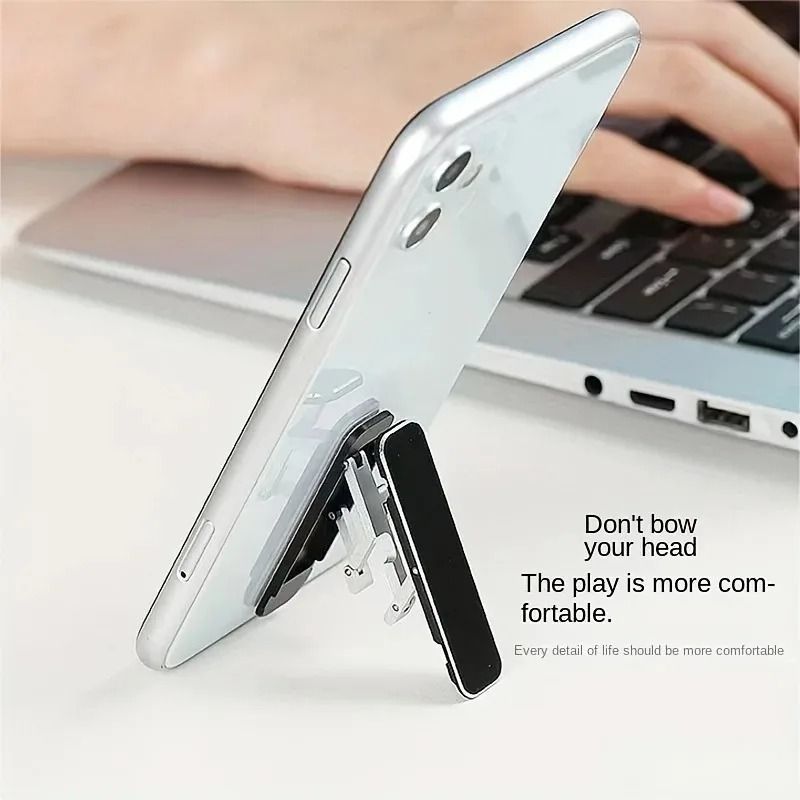 Mini Invisible Adhesive Phone Kickstand | Ultra Slim Foldable Metal Bracket & Portable Smartphone Support 2
