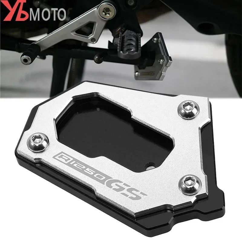 BMW R1250GS & R1200GS Adventure Kickstand Extension Pad | CNC Side Stand Plate For LC Rallye & HP black R1200gs