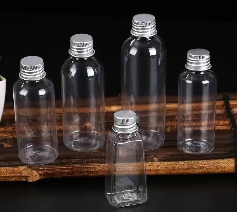 ClearGuard Refillable Travel Cosmetic Containers 50pcs Plastic Sample Bottles With Aluminum Caps 30ml gold Aluminum Cap