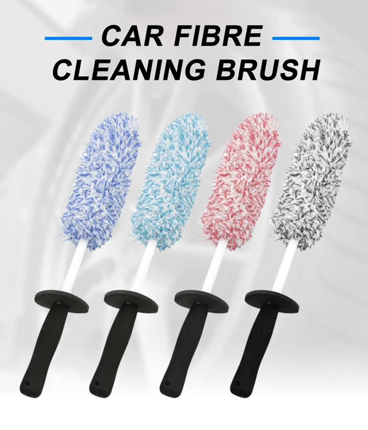 Microfiber Car Wash Glove And Wheel Cleaning Brush With Handle black Brush 1pc